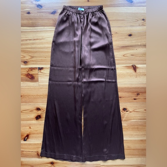 Sablyn Pants - SABLYN Chocolate Brown Penelope Silk Pants XS S 0 2